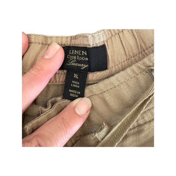 Club Room Women’s Linen Drawstring Pants Tan – Size XL - Picture 2 of 4
